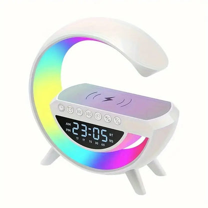 G Shape Bluetooth Speaker, Multifunctional Lamp, Digital Alarm Clock, Wirless 90w Fast Charging