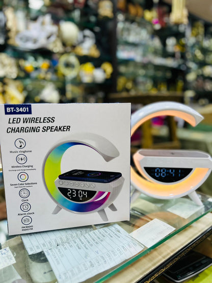 G Shape Bluetooth Speaker, Multifunctional Lamp, Digital Alarm Clock, Wirless 90w Fast Charging