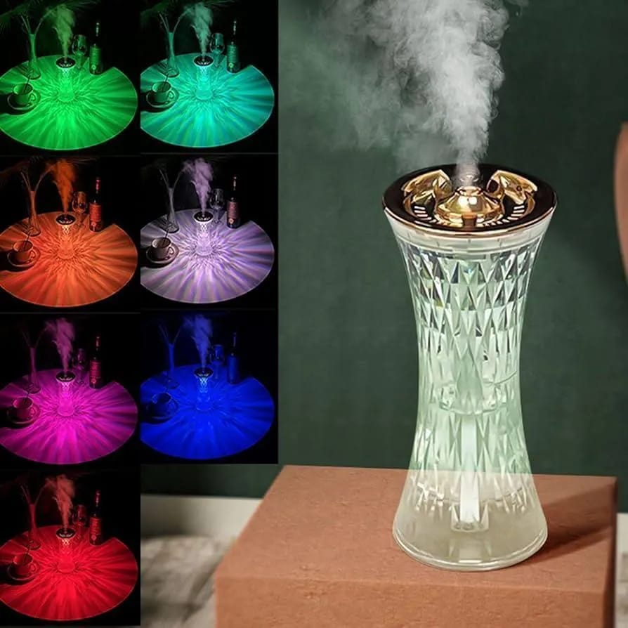 Crystal Led Humidifier With 7 Color Night Light