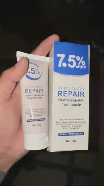 7.5% nHAP White Tooth Repair Toothpaste – Hydroxyapatite Enamel Strengthening & Whitening Formula (80g)